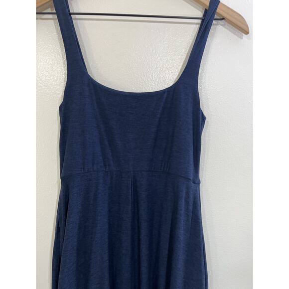 Beyond Yoga Featherweight At The Ready Square Neck Spacedye Midi Dress XS Navy - Picture 11 of 14